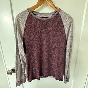 Express Men's Small Burgundy Long Sleeve 100% Cotton Jersey